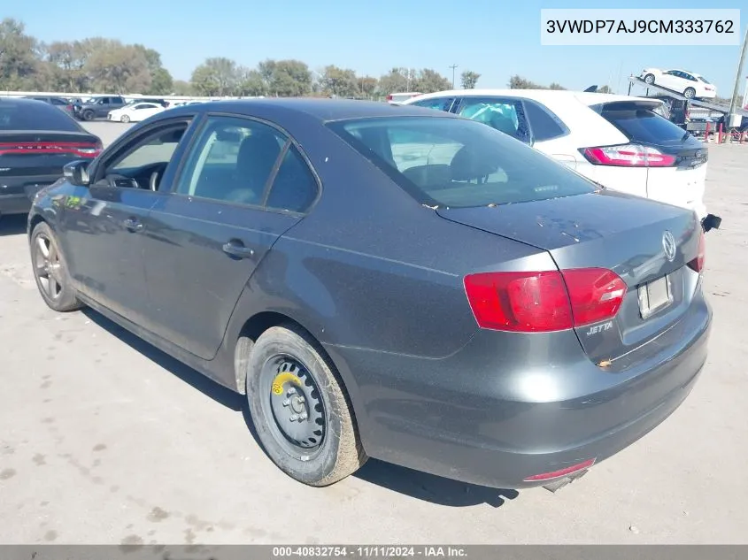 2012 Volkswagen Jetta 2.5L Se VIN: 3VWDP7AJ9CM333762 Lot: 40832754