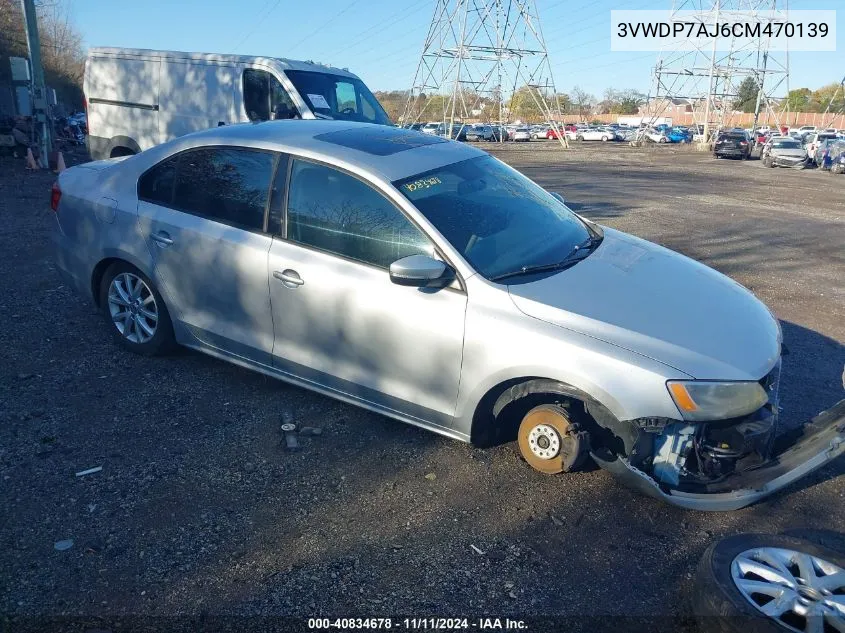 2012 Volkswagen Jetta 2.5L Se VIN: 3VWDP7AJ6CM470139 Lot: 40834678