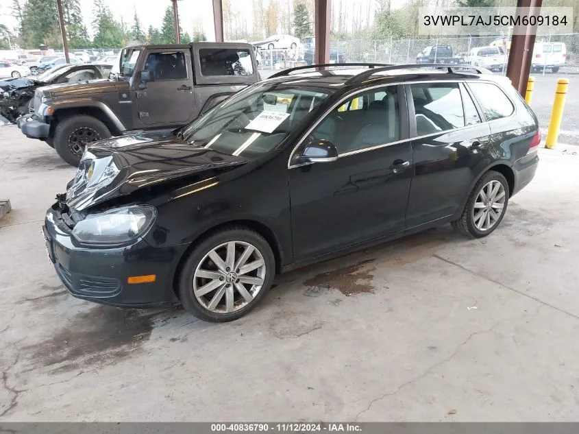 2012 Volkswagen Jetta Sportwagen 2.0L Tdi VIN: 3VWPL7AJ5CM609184 Lot: 40836790