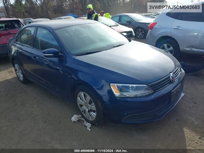 2012 Volkswagen Jetta 2.5L Se VIN: 3VWBP7AJ5CM042683 Lot: 40846066