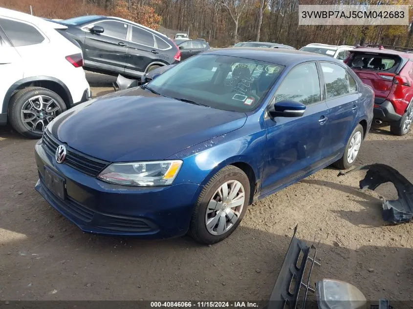 2012 Volkswagen Jetta 2.5L Se VIN: 3VWBP7AJ5CM042683 Lot: 40846066