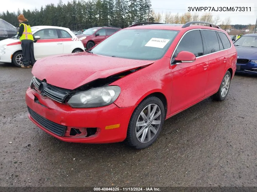 2012 Volkswagen Jetta Sportwagen 2.5L Se VIN: 3VWPP7AJ3CM673311 Lot: 40846325