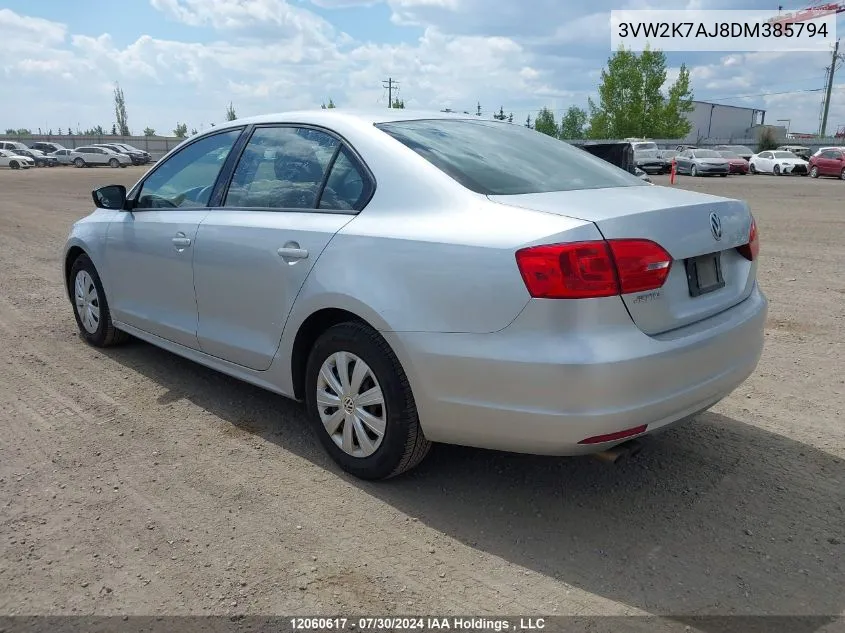 2013 Volkswagen Jetta Sedan VIN: 3VW2K7AJ8DM385794 Lot: 12060617