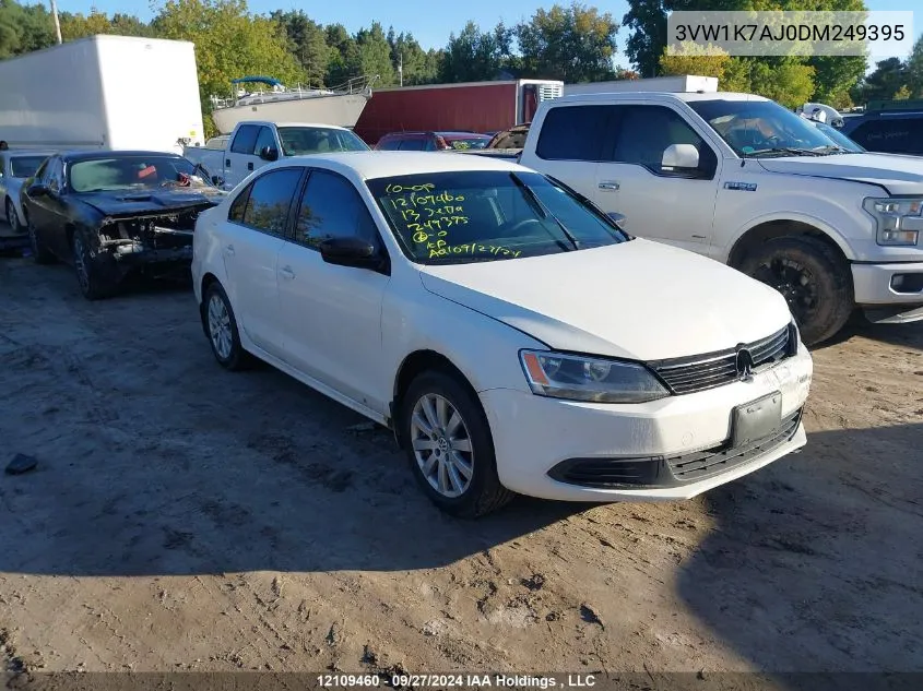 2013 Volkswagen Jetta Sedan VIN: 3VW1K7AJ0DM249395 Lot: 12109460