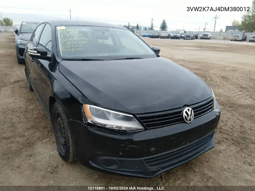 3VW2K7AJ4DM380012 2013 Volkswagen Jetta S