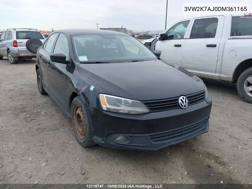 2013 Volkswagen Jetta VIN: 3VW2K7AJ0DM361165 Lot: 12118747