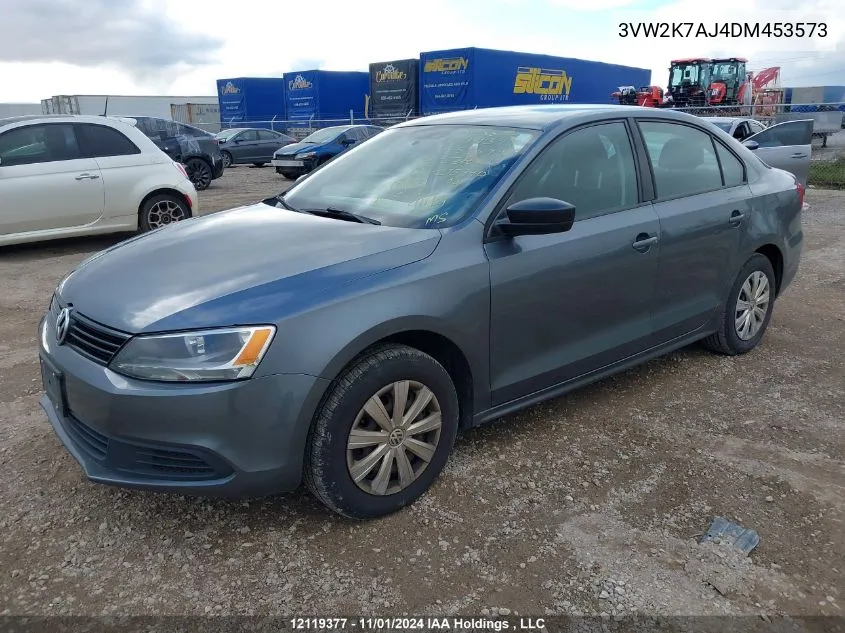 2013 Volkswagen Jetta S VIN: 3VW2K7AJ4DM453573 Lot: 12119377