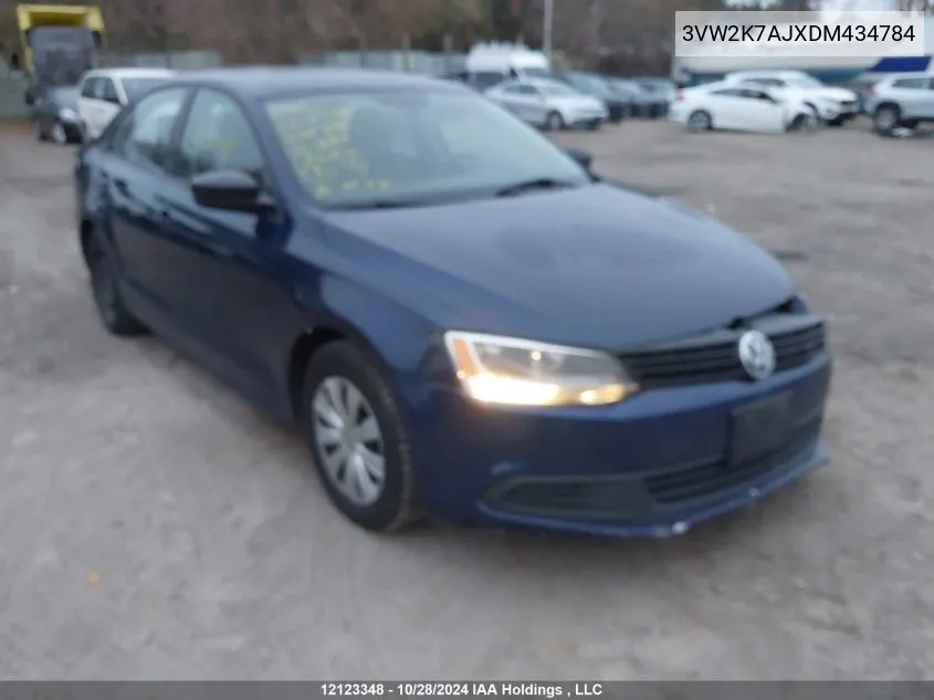 2013 Volkswagen Jetta Sedan VIN: 3VW2K7AJXDM434784 Lot: 12123348