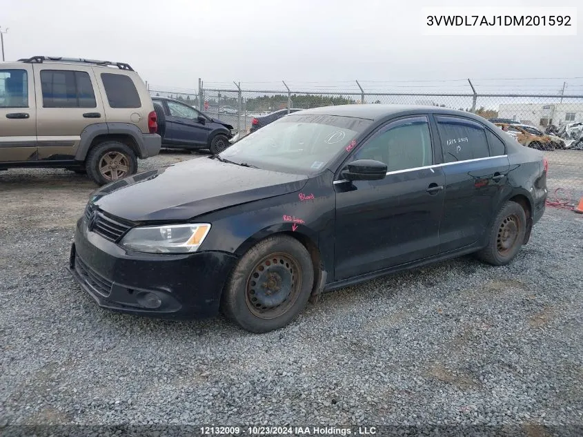 2013 Volkswagen Jetta Sedan VIN: 3VWDL7AJ1DM201592 Lot: 12132009