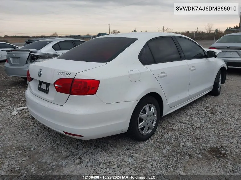 2013 Volkswagen Jetta Sedan VIN: 3VWDK7AJ6DM366010 Lot: 12136498