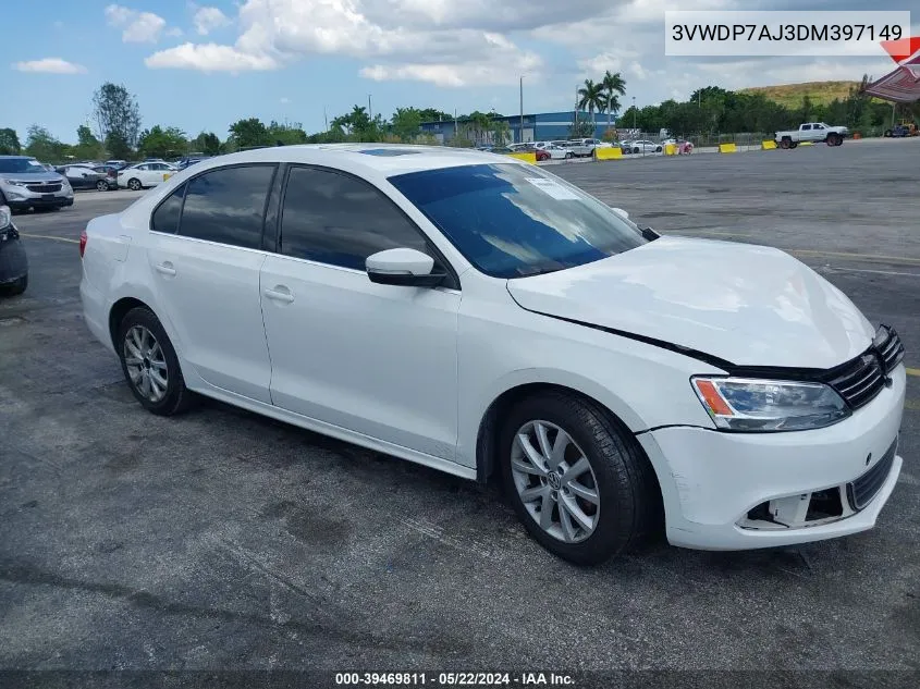 2013 Volkswagen Jetta 2.5L Se VIN: 3VWDP7AJ3DM397149 Lot: 39469811