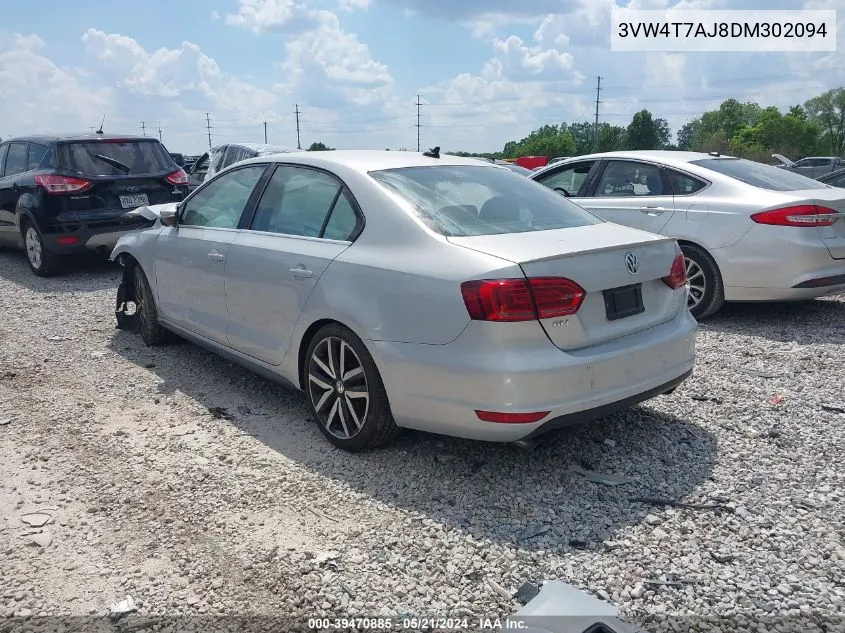 2013 Volkswagen Jetta Gli Autobahn W/Nav VIN: 3VW4T7AJ8DM302094 Lot: 39470885