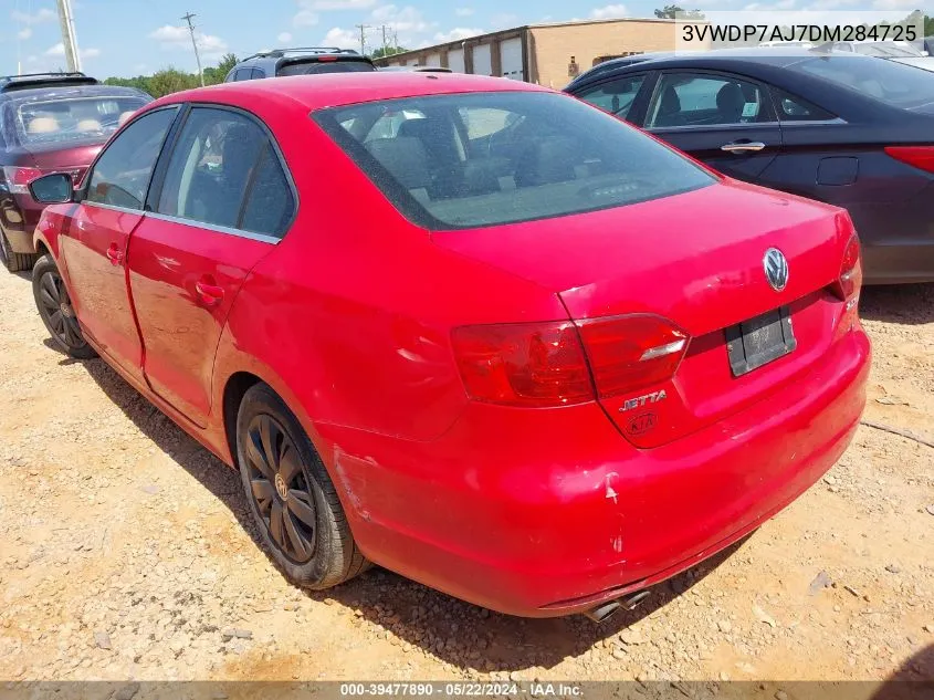 2013 Volkswagen Jetta 2.5L Se VIN: 3VWDP7AJ7DM284725 Lot: 39477890