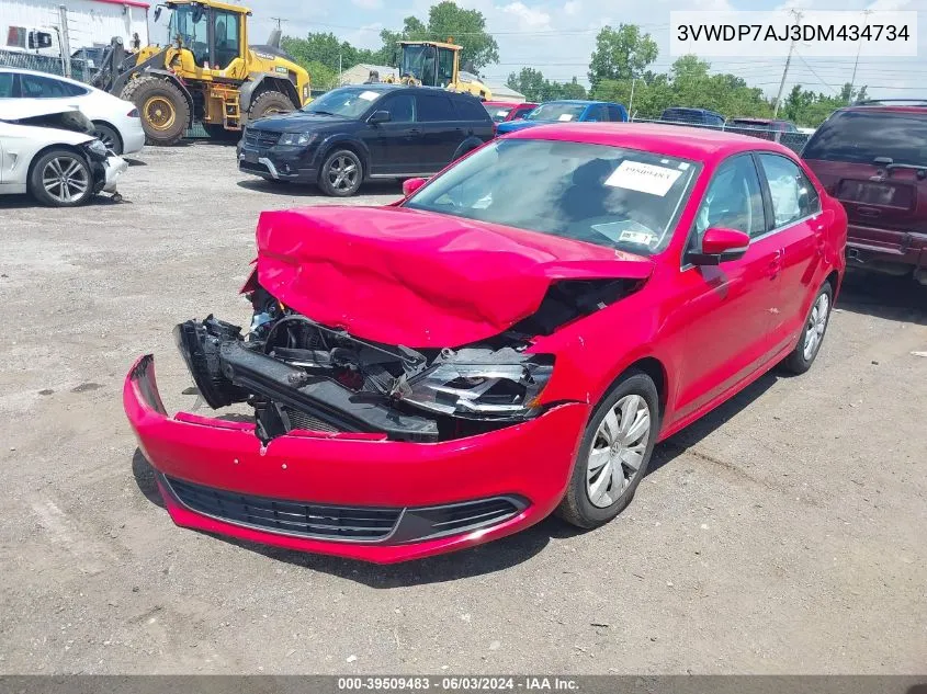 3VWDP7AJ3DM434734 2013 Volkswagen Jetta 2.5L Se