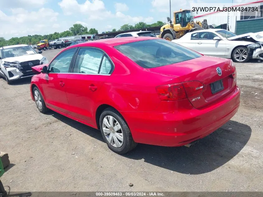 2013 Volkswagen Jetta 2.5L Se VIN: 3VWDP7AJ3DM434734 Lot: 39509483