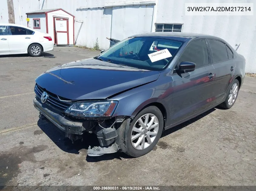 3VW2K7AJ2DM217214 2013 Volkswagen Jetta 2.0L S