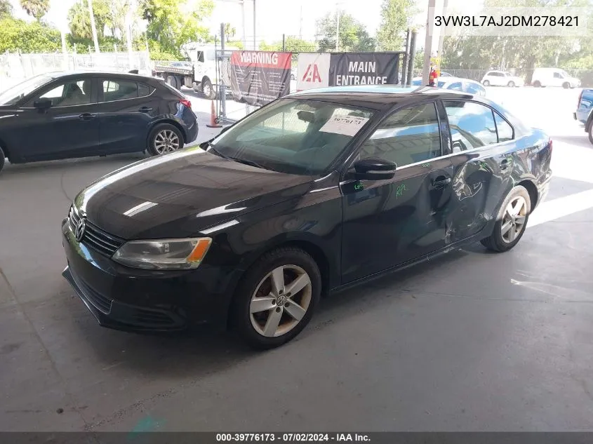 3VW3L7AJ2DM278421 2013 Volkswagen Jetta Tdi