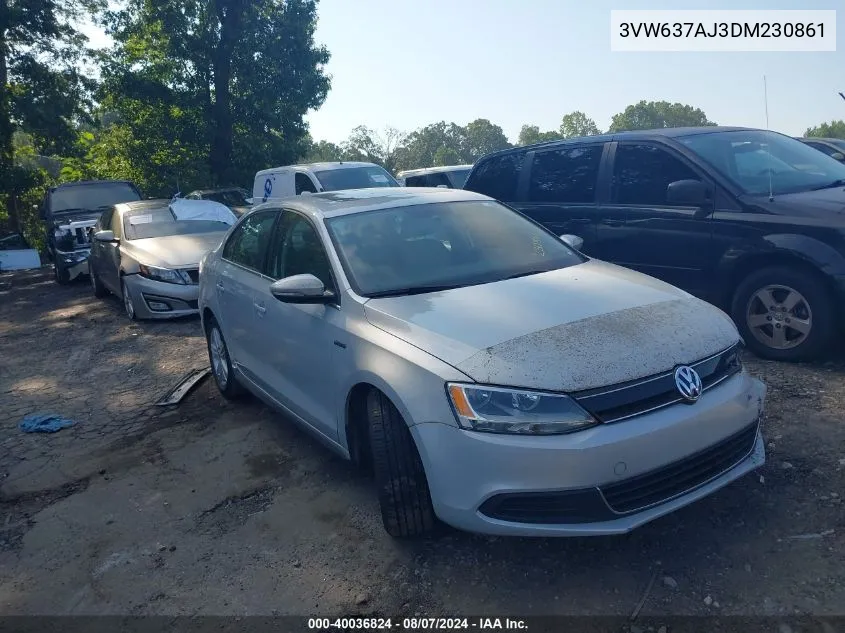 3VW637AJ3DM230861 2013 Volkswagen Jetta Hybrid Sel