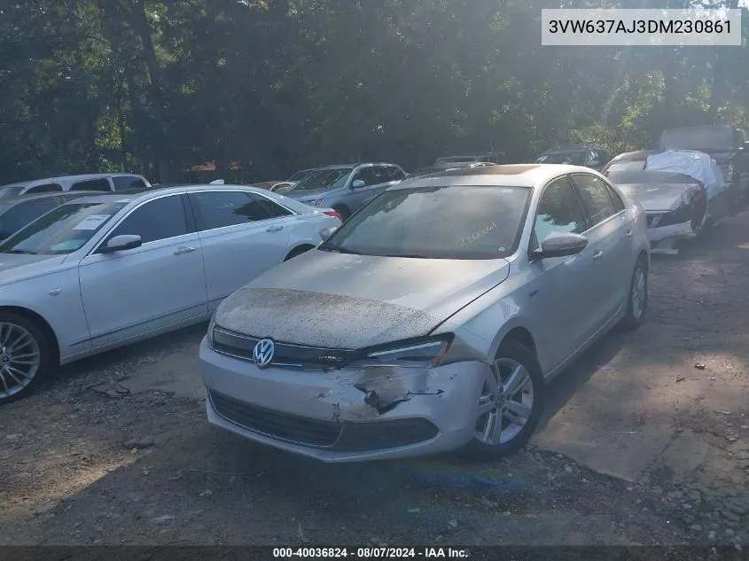 3VW637AJ3DM230861 2013 Volkswagen Jetta Hybrid Sel