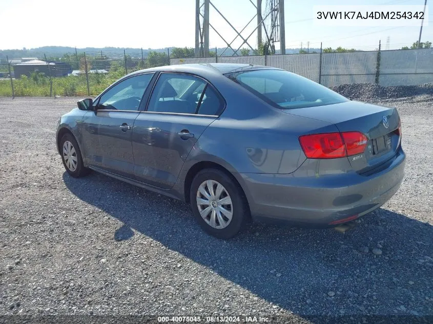 2013 Volkswagen Jetta 2.0L S VIN: 3VW1K7AJ4DM254342 Lot: 40075045