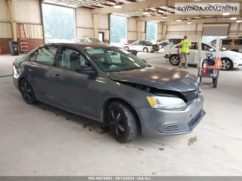 2013 Volkswagen Jetta 2.0L S VIN: 3VW2K7AJ0DM270719 Lot: 40076653