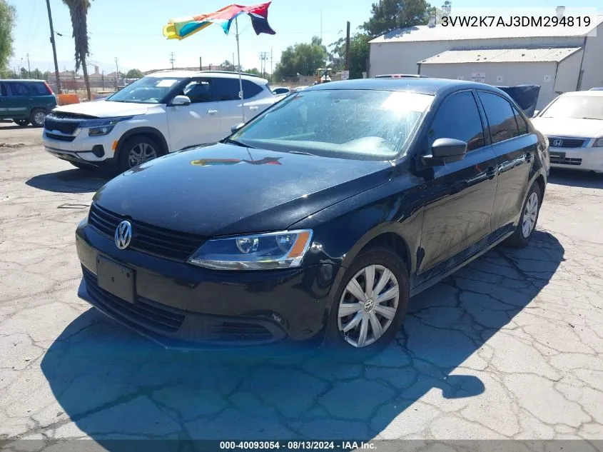 2013 Volkswagen Jetta 2.0L S VIN: 3VW2K7AJ3DM294819 Lot: 40093054