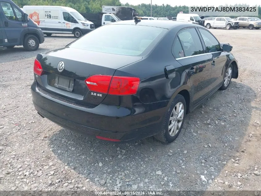 2013 Volkswagen Jetta 2.5L Se VIN: 3VWDP7AJ8DM383425 Lot: 40107024