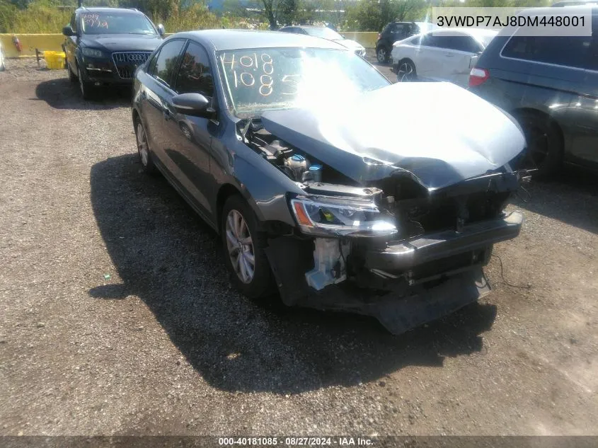 3VWDP7AJ8DM448001 2013 Volkswagen Jetta 2.5L Se