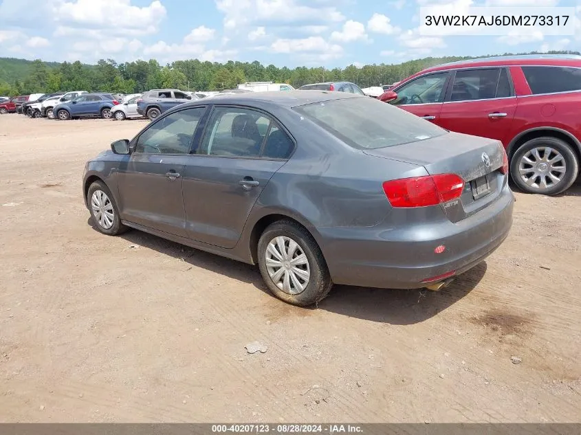 3VW2K7AJ6DM273317 2013 Volkswagen Jetta 2.0L S