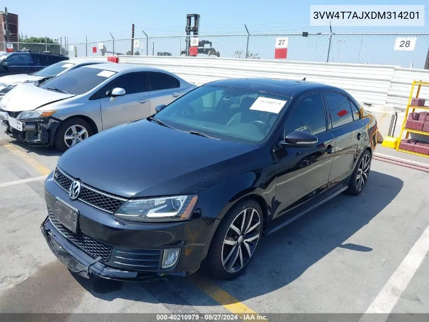 2013 Volkswagen Jetta Gli Autobahn W/Nav VIN: 3VW4T7AJXDM314201 Lot: 40210979