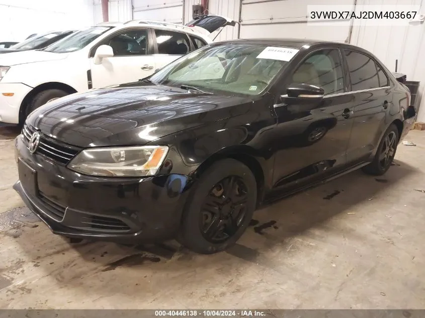 3VWDX7AJ2DM403667 2013 Volkswagen Jetta Se