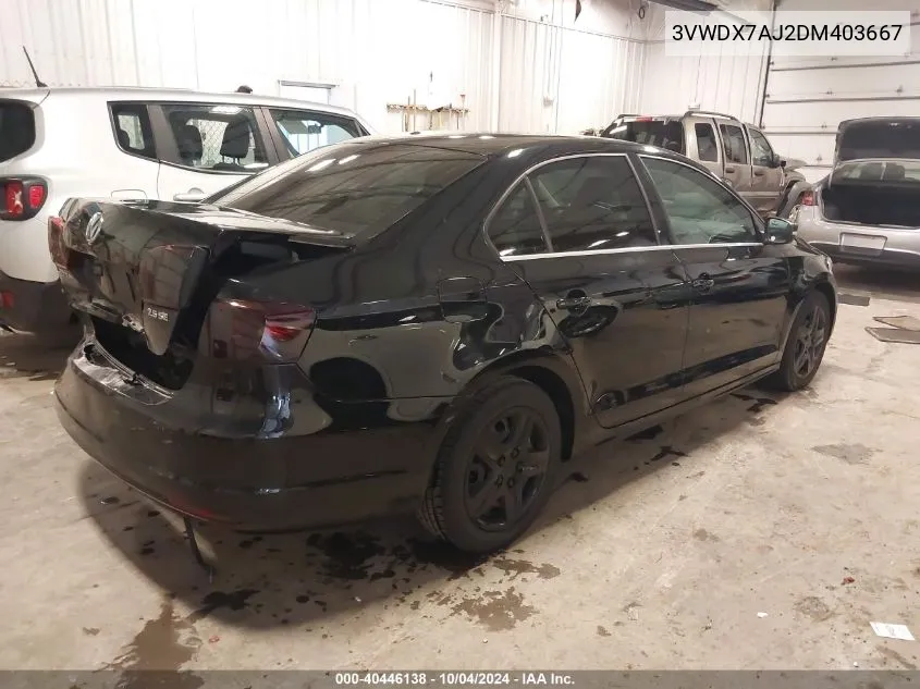 3VWDX7AJ2DM403667 2013 Volkswagen Jetta Se