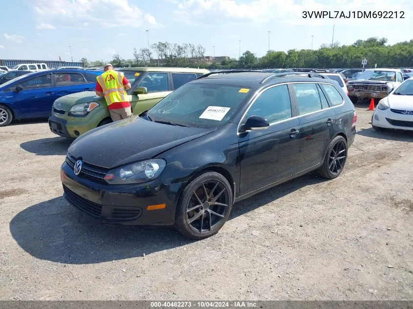 2013 Volkswagen Jetta Sportwagen 2.0L Tdi VIN: 3VWPL7AJ1DM692212 Lot: 40482273