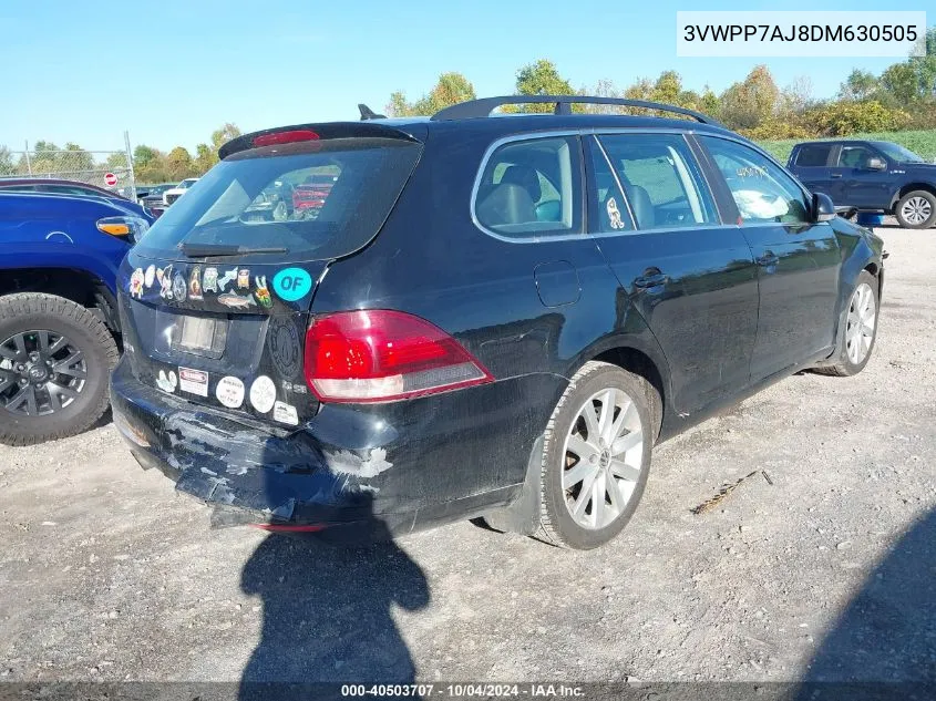 3VWPP7AJ8DM630505 2013 Volkswagen Jetta Sportwagen 2.5L Se