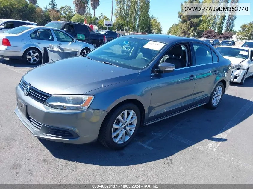 2013 Volkswagen Jetta 2.5L Se VIN: 3VWDP7AJ9DM353740 Lot: 40520137