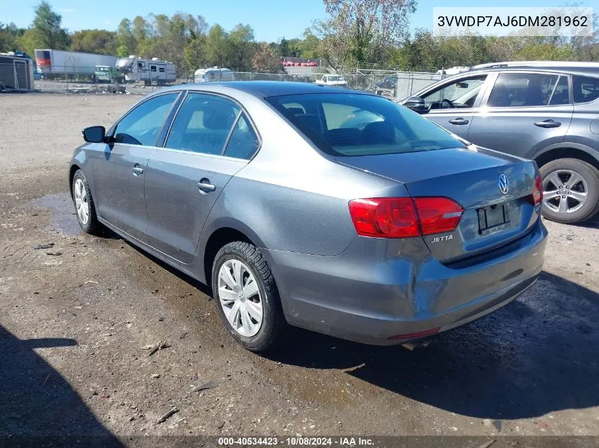 2013 Volkswagen Jetta 2.5L Se VIN: 3VWDP7AJ6DM281962 Lot: 40534423