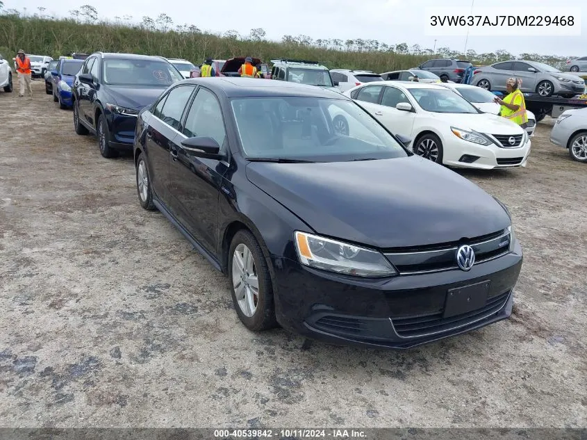 2013 Volkswagen Jetta Hybrid Sel VIN: 3VW637AJ7DM229468 Lot: 40539842