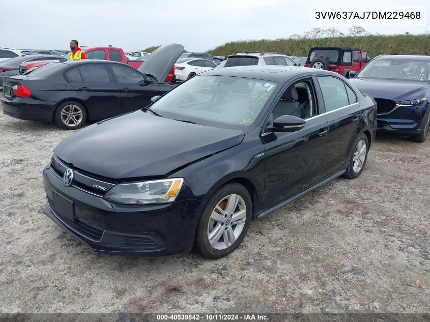 2013 Volkswagen Jetta Hybrid Sel VIN: 3VW637AJ7DM229468 Lot: 40539842