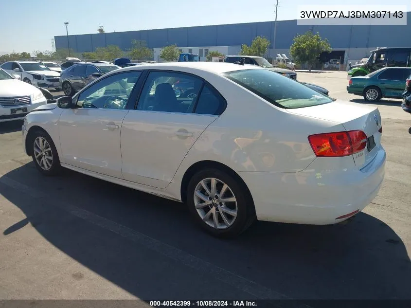 2013 Volkswagen Jetta 2.5L Se VIN: 3VWDP7AJ3DM307143 Lot: 40542399