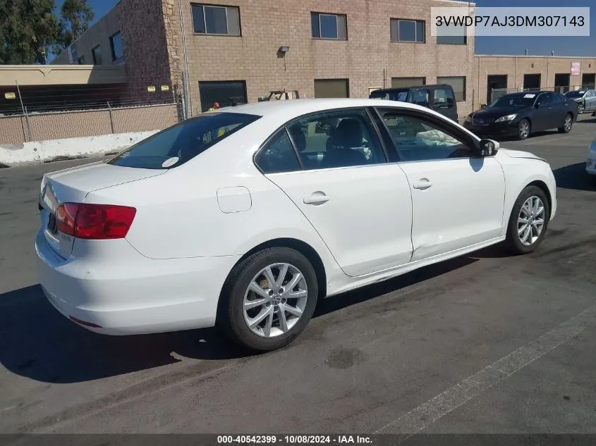 2013 Volkswagen Jetta 2.5L Se VIN: 3VWDP7AJ3DM307143 Lot: 40542399