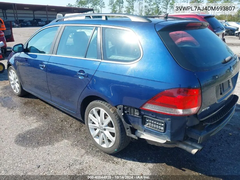 2013 Volkswagen Jetta Sportwagen 2.0L Tdi VIN: 3VWPL7AJ4DM693807 Lot: 40544828