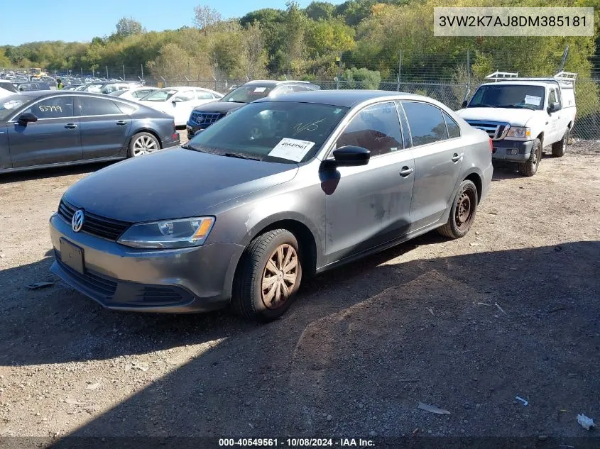 3VW2K7AJ8DM385181 2013 Volkswagen Jetta 2.0L S