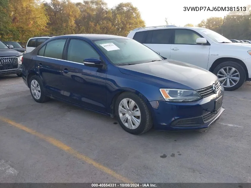 2013 Volkswagen Jetta 2.5L Se VIN: 3VWDP7AJ6DM381513 Lot: 40554331