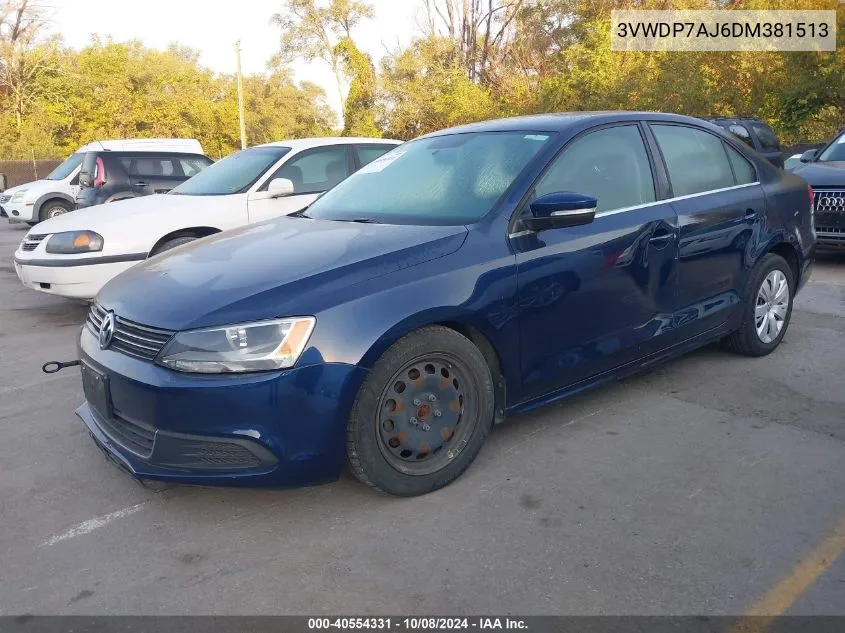 2013 Volkswagen Jetta 2.5L Se VIN: 3VWDP7AJ6DM381513 Lot: 40554331