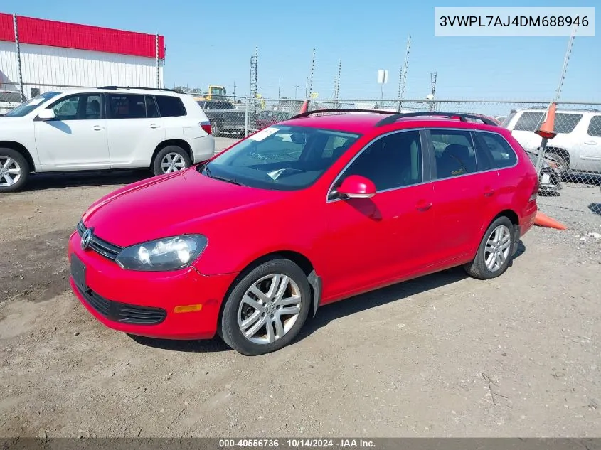 2013 Volkswagen Jetta Sportwagen 2.0L Tdi VIN: 3VWPL7AJ4DM688946 Lot: 40556736