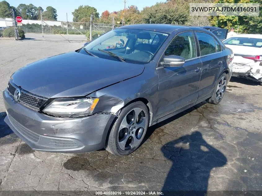 2013 Volkswagen Jetta 2.5L Se VIN: 3VWDP7AJ7DM416091 Lot: 40559016