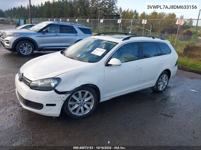 2013 Volkswagen Jetta Sportwagen 2.0L Tdi VIN: 3VWPL7AJ8DM633156 Lot: 40572153