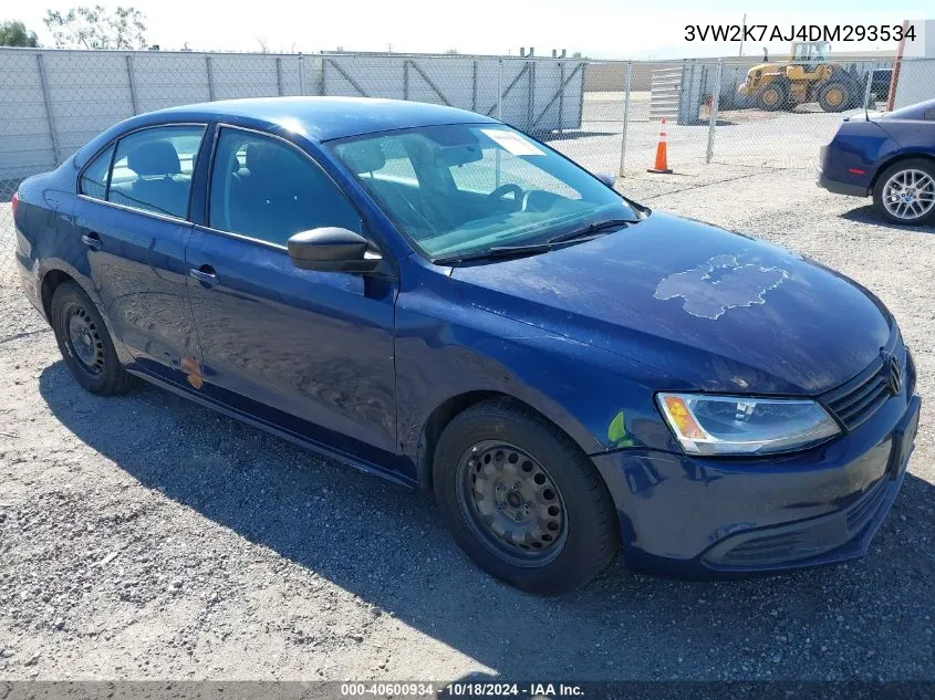 2013 Volkswagen Jetta 2.0L S VIN: 3VW2K7AJ4DM293534 Lot: 40600934