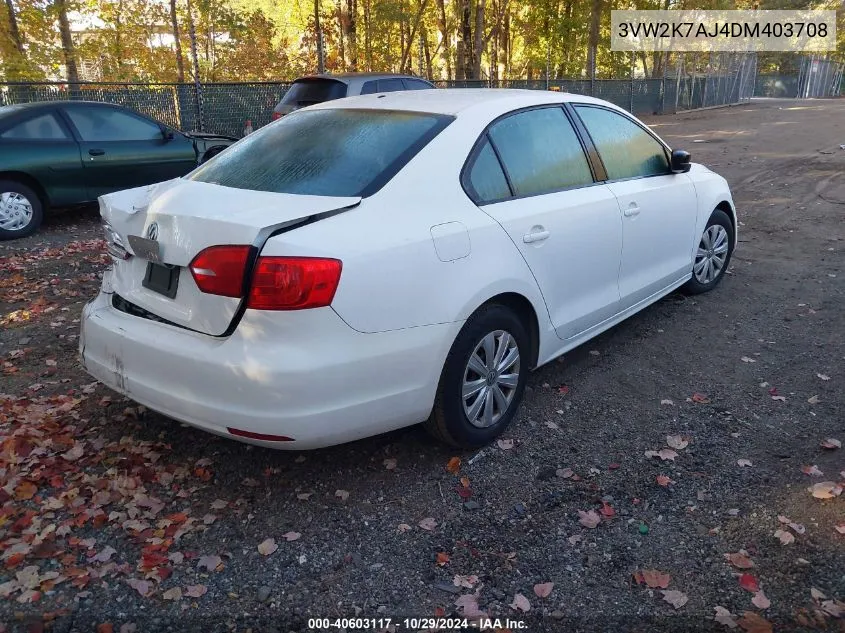 2013 Volkswagen Jetta 2.0L S VIN: 3VW2K7AJ4DM403708 Lot: 40603117