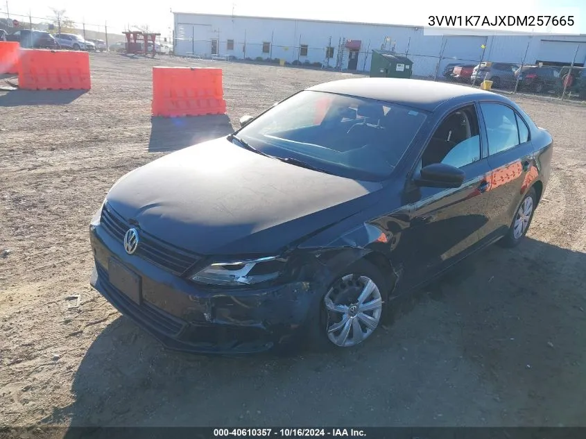 2013 Volkswagen Jetta 2.0L S VIN: 3VW1K7AJXDM257665 Lot: 40610357